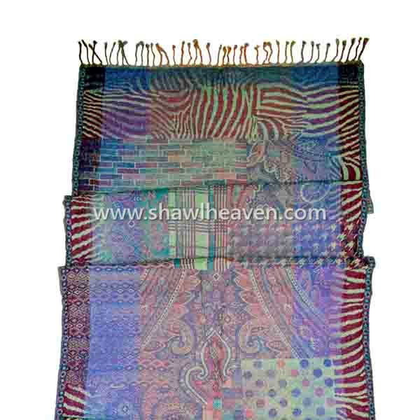 abstract and animal pattern fusion large shawl wrap